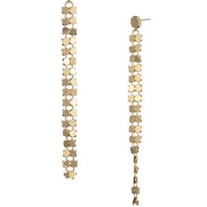 Trina Turk Midnight Studio Chainmail Linear Drop Earrings-GOLD